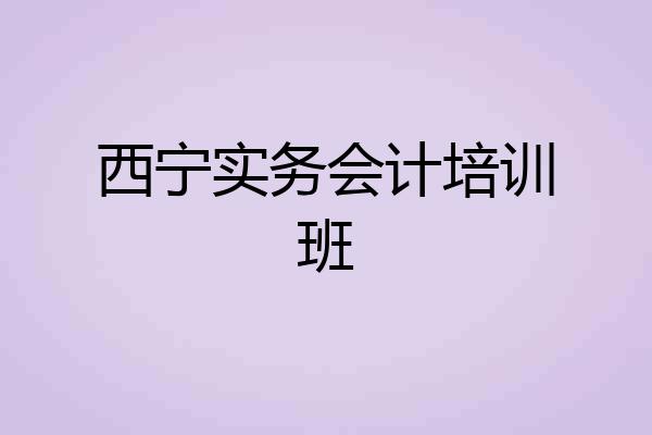 西宁实务会计培训班