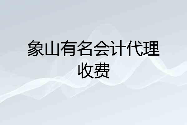 象山有名会计代理收费