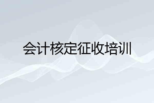 会计核定征收培训