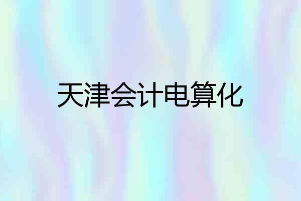 天津会计电算化