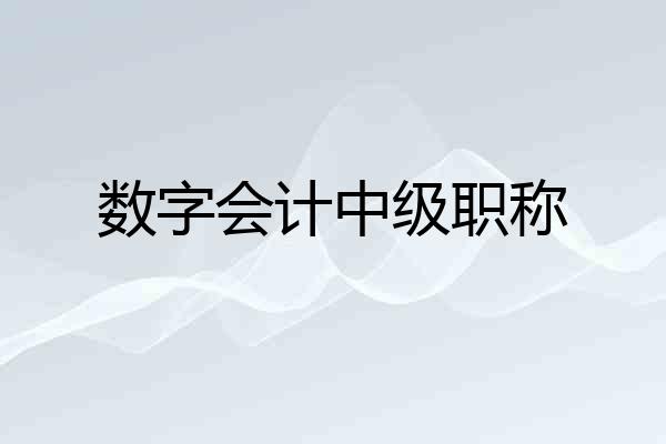 数字会计中级职称