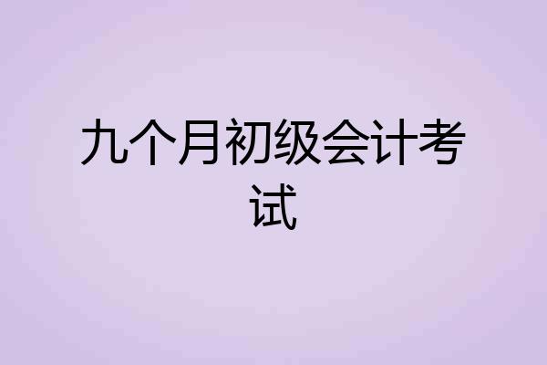 九个月初级会计考试