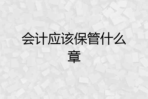 会计应该保管什么章