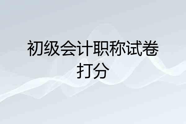 初级会计职称试卷打分