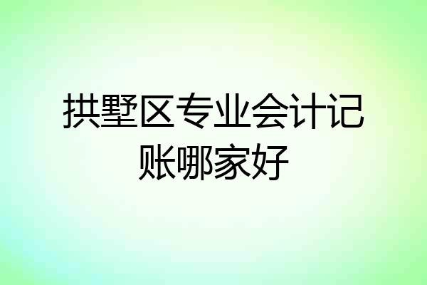 拱墅区专业会计记账哪家好