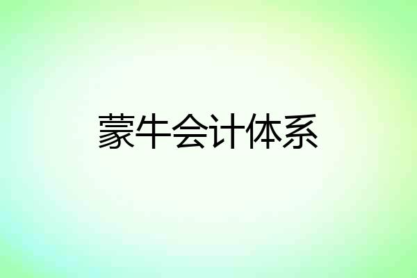 蒙牛会计体系