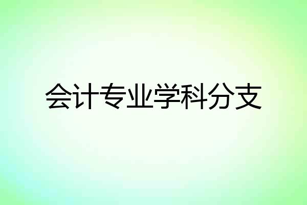 会计专业学科分支