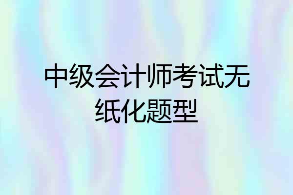 中级会计师考试无纸化题型