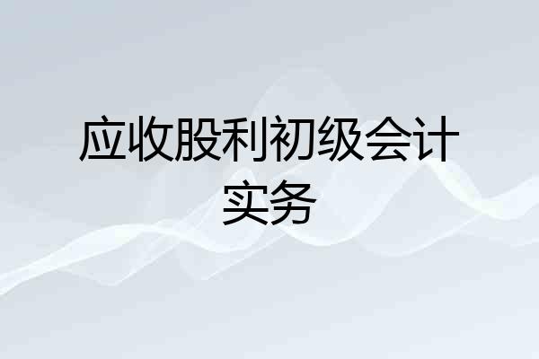 应收股利初级会计实务