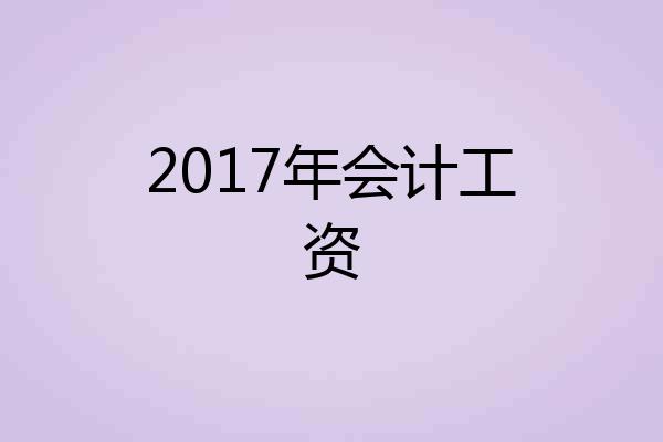 2017年会计工资