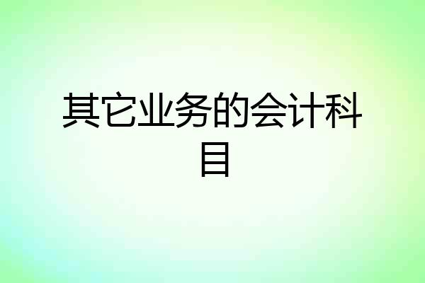 其它业务的会计科目