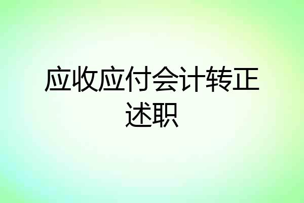 应收应付会计转正述职
