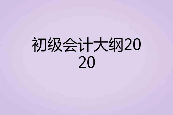初级会计大纲2020