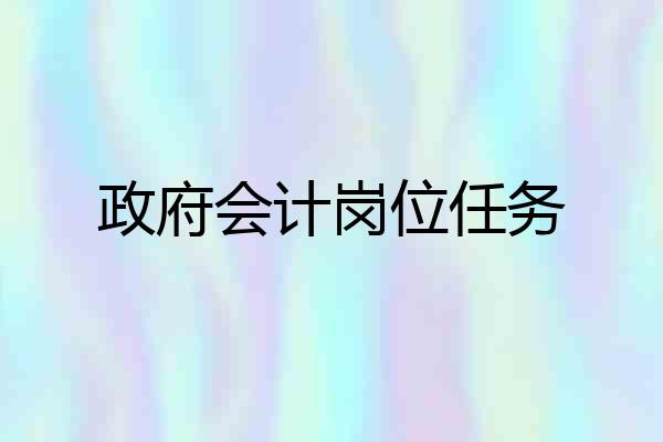 政府会计岗位任务