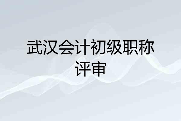 武汉会计初级职称评审