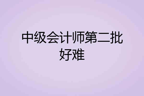 中级会计师第二批好难