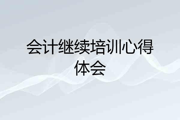 会计继续培训心得体会