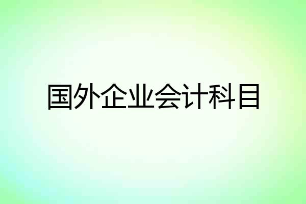 国外企业会计科目