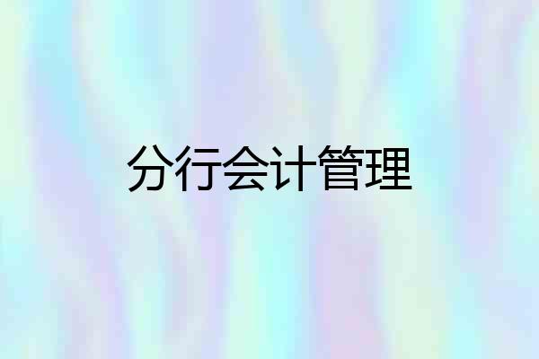 分行会计管理
