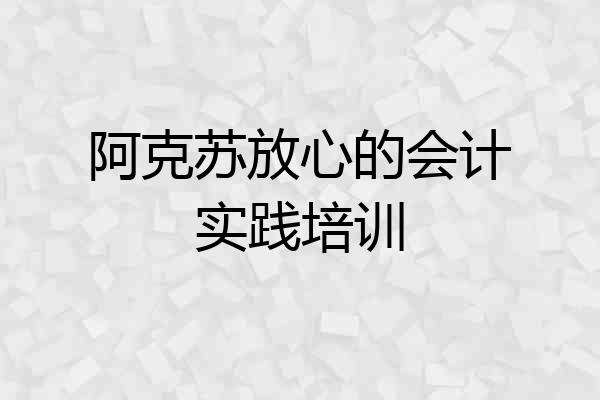 阿克苏放心的会计实践培训