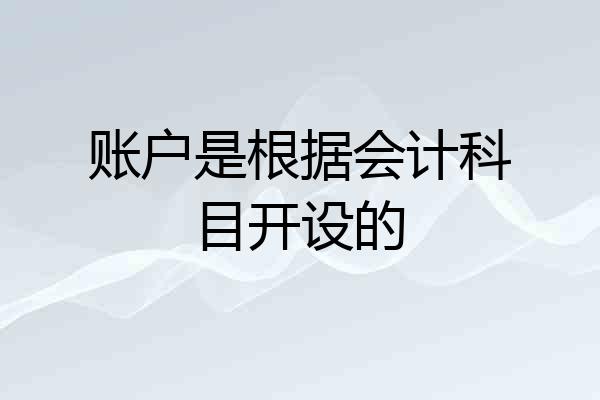 账户是根据会计科目开设的
