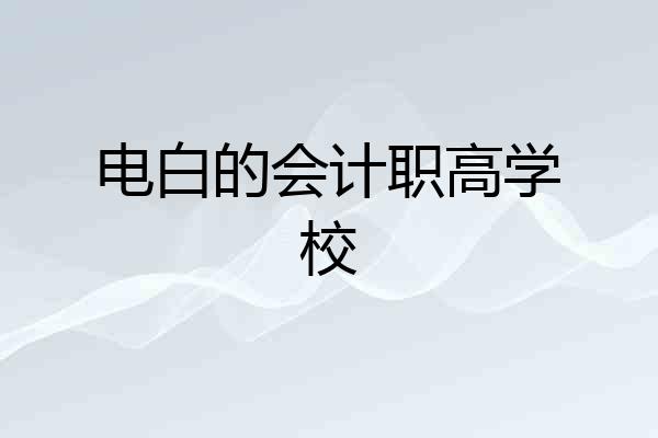 电白的会计职高学校