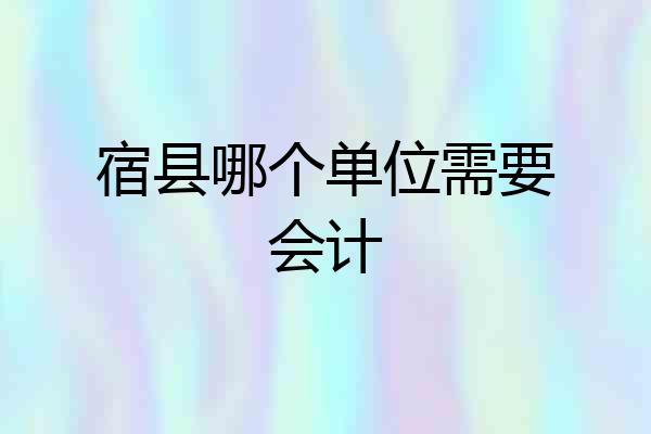 宿县哪个单位需要会计