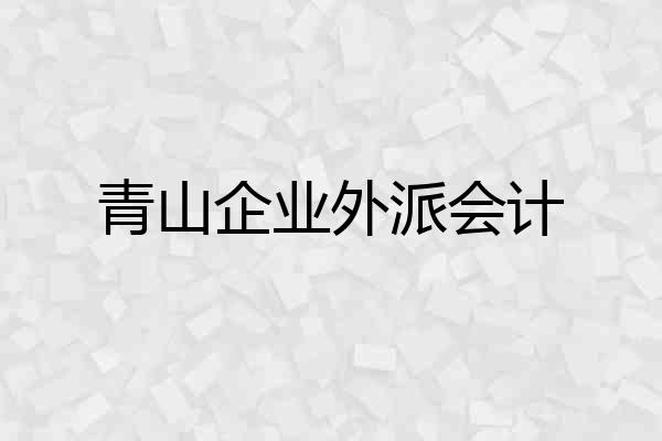 青山企业外派会计