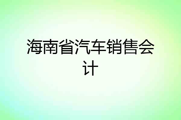 海南省汽车销售会计