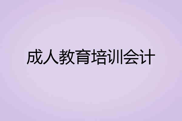 成人教育培训会计
