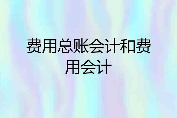 费用总账会计和费用会计
