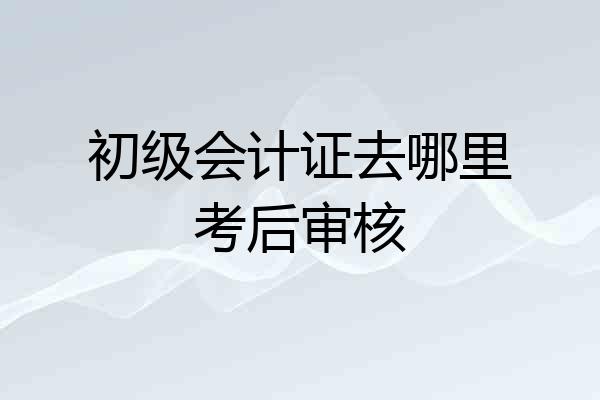 初级会计证去哪里考后审核