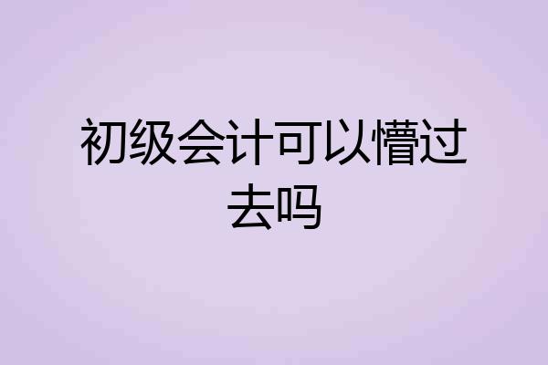 初级会计可以懵过去吗