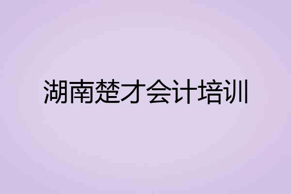 湖南楚才会计培训