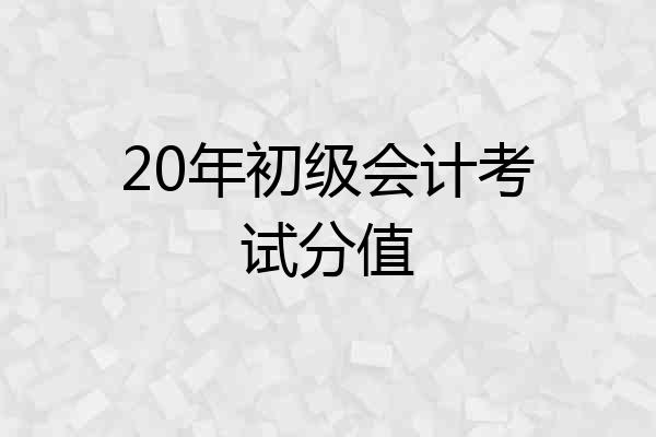 20年初级会计考试分值