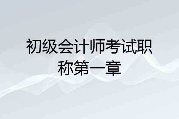 初级会计师考试职称第一章