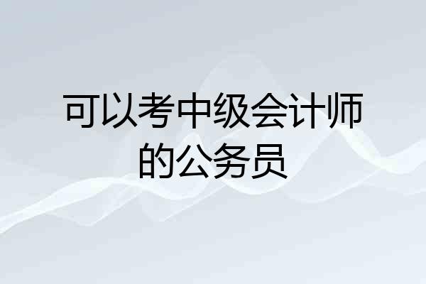 可以考中级会计师的公务员