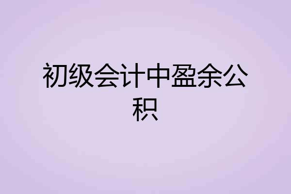 初级会计中盈余公积
