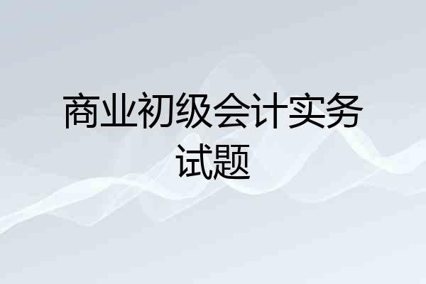 商业初级会计实务试题