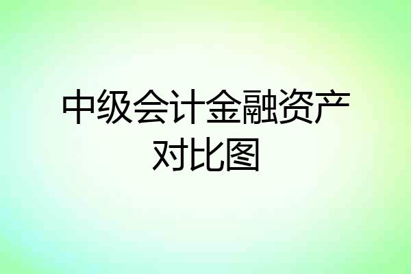 中级会计金融资产对比图