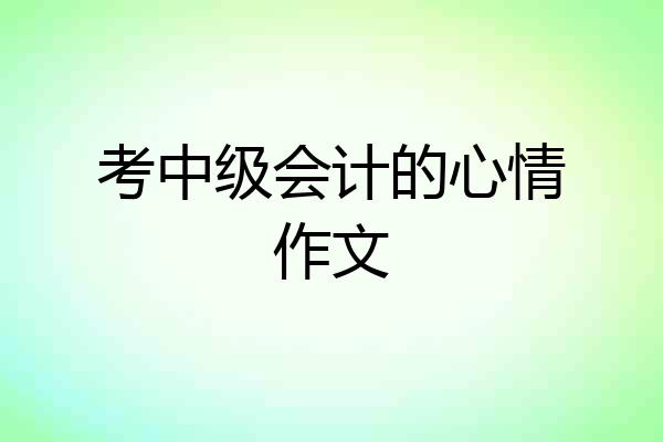 考中级会计的心情作文
