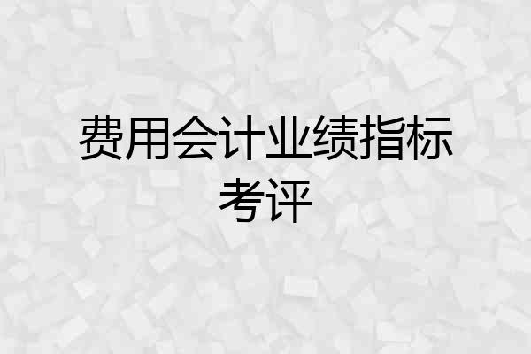 费用会计业绩指标考评