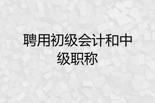 聘用初级会计和中级职称