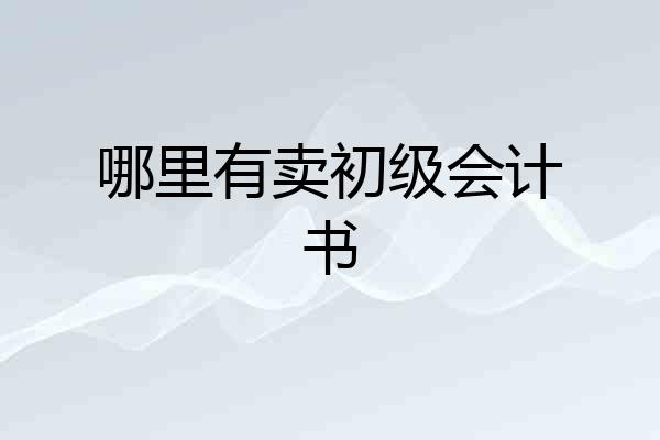 哪里有卖初级会计书
