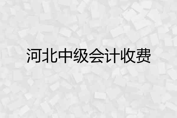 河北中级会计收费