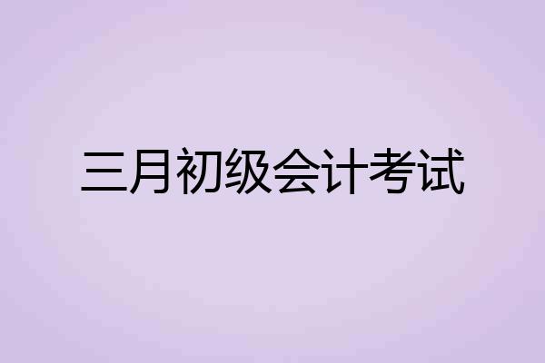 三月初级会计考试