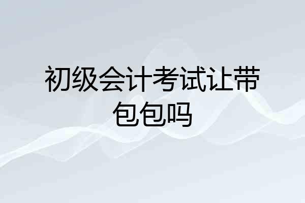 初级会计考试让带包包吗