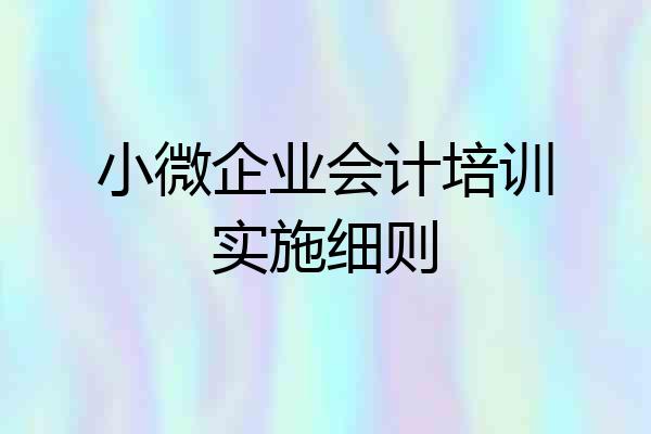 小微企业会计培训实施细则