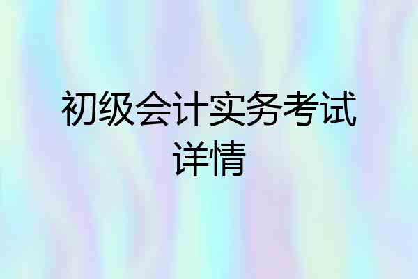 初级会计实务考试详情