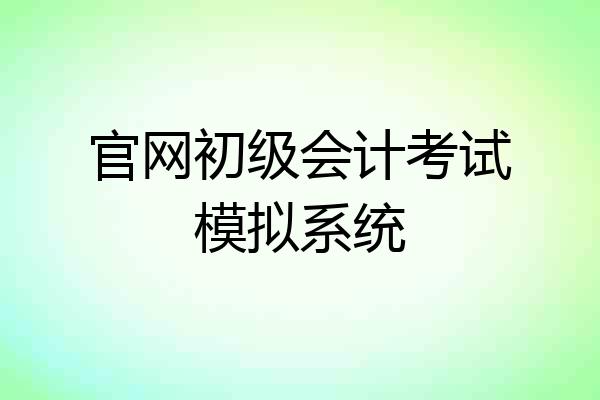 官网初级会计考试模拟系统